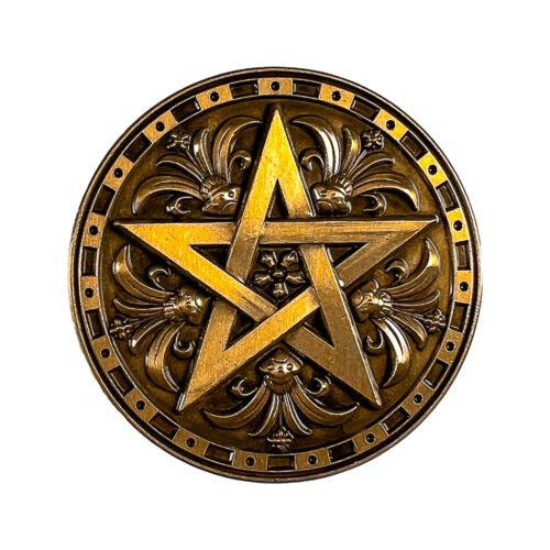 Close up of the Mystical Power Coin featuring the Pentagram symbol, representing balance, unity, and mystical energy