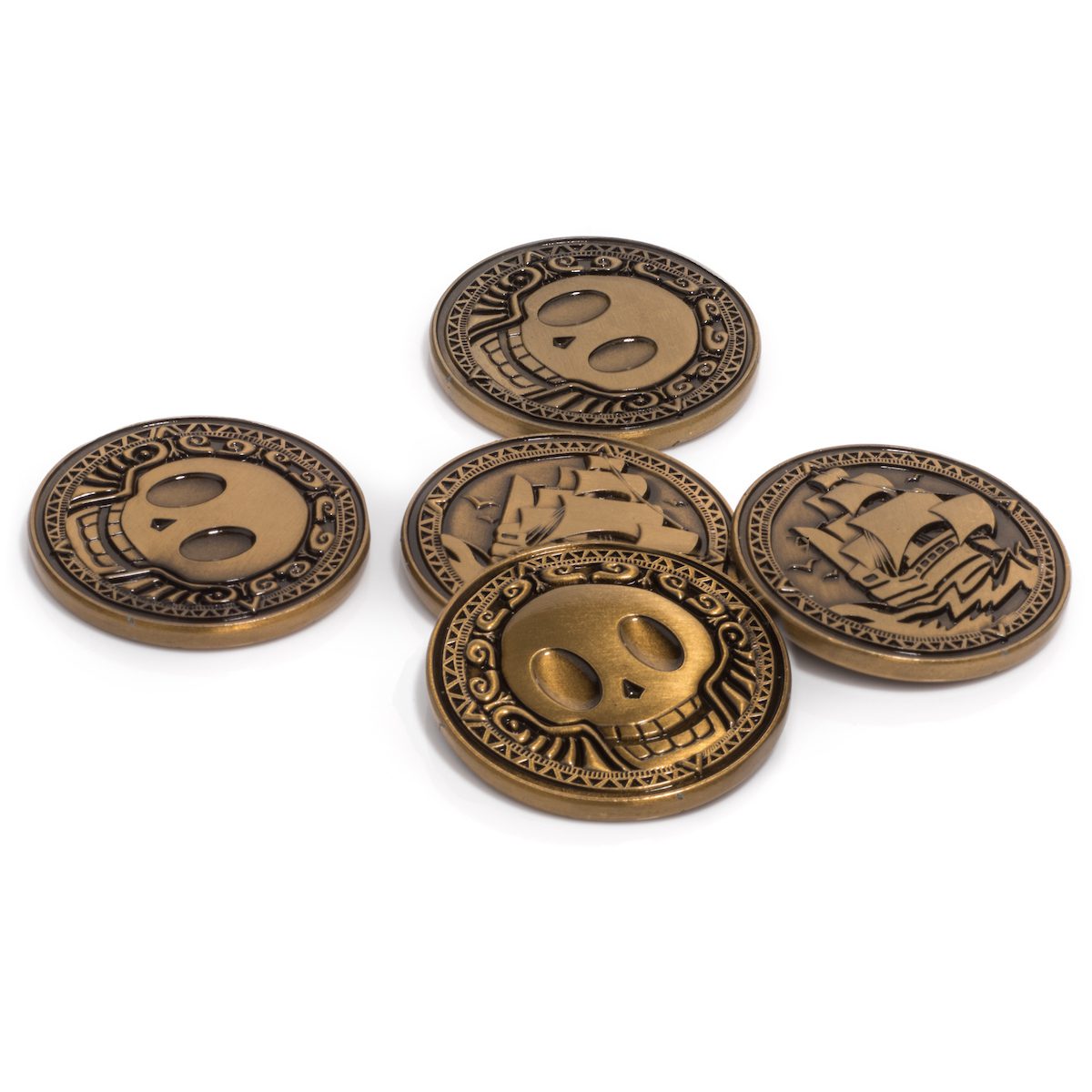 Antique gold pirate coin replicas by Mythical Mint